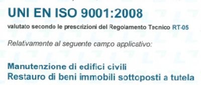 CERTIFICATO QUALITA' UNI EN ISO 9001:2008